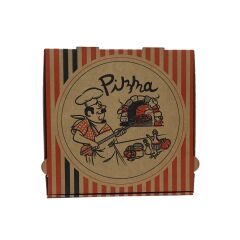 Çubuk Desenli Esmer Pizza Kutusu 36x36x4 100'lü Paket