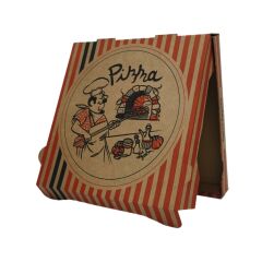 Çubuk Desenli Esmer Pizza Kutusu 36x36x4 100'lü Paket