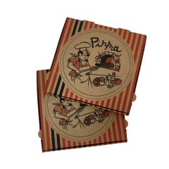 Çubuk Desenli Esmer Pizza Kutusu 36x36x4 100'lü Paket