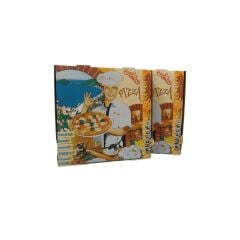 Pizza Şef Görsel Baskı Beyaz Pizza Kutusu 33x33x4 100'lü Paket