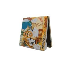 Pizza Şef Görsel Baskı Beyaz Pizza Kutusu 33x33x4 100'lü Paket