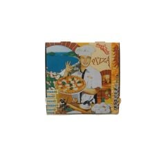 Pizza Şef Görsel Baskı Beyaz Pizza Kutusu 33x33x4 100'lü Paket
