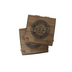Ahşap Desenli Esmer Pizza Kutusu 26x26x4 100'lü Paket