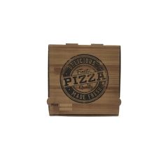 Ahşap Desenli Esmer Pizza Kutusu 26x26x4 100'lü Paket