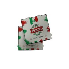 Italy Desenli Beyaz Pizza Kutusu 28x28x4 100'lü Paket