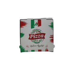 Italy Desenli Beyaz Pizza Kutusu 28x28x4 100'lü Paket