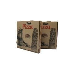 Fresh Desenli C Model Esmer Pizza Kutusu 33x33x4 100'lü Paket