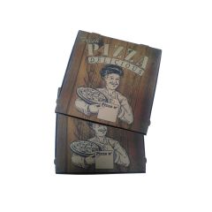 Ahşap Fresh Pizza Esmer Pizza Kutusu 36x36x4 100'lü Paket